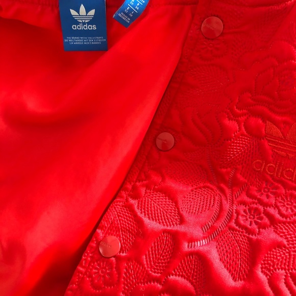 Adidas Brocade Bomber Jacket Floral Red XS - Picture 5 of 5